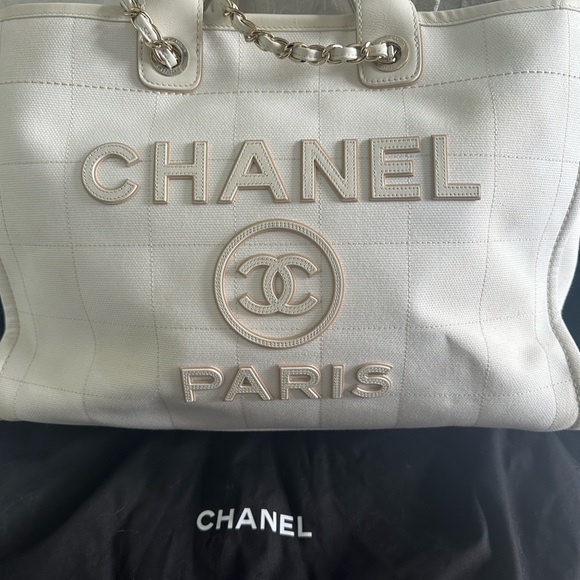 Chanel Deauville Large Shopping Bag White - Picture 4 of 15